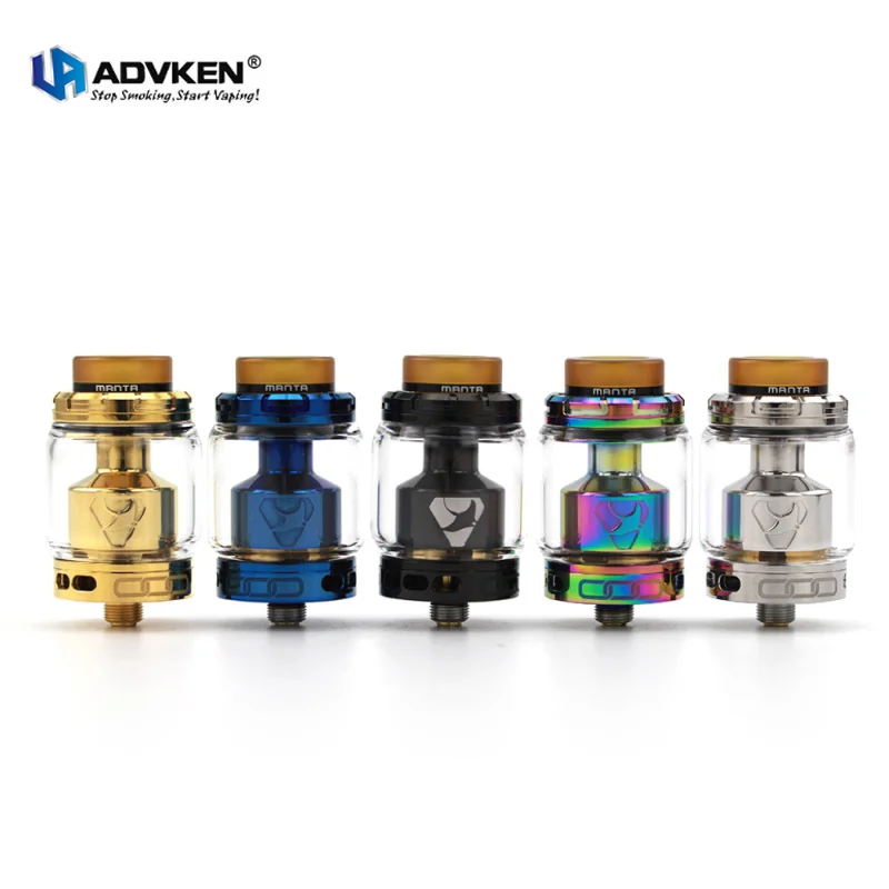 

Genuine Advken Manta RTA Atomizer Electronic Cigarette 3.5/5ml 24mm Rebuildable Tank for 510 Vape Mod Vaporizer Kit E Cigarettes