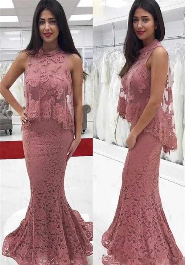 

2019 Elegant Lace Appliqued Mother of the Bride Dresses Mermaid Long Formal Godmother Women Wear Evening Wedding Party Guests