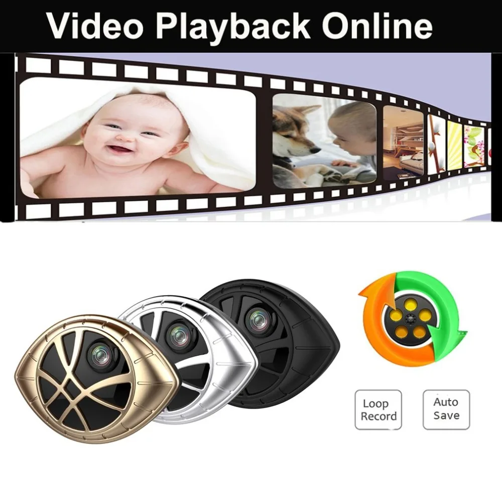 

LESHP Mini Camera Eye Shape Monitoring Camera Wireless Video Recorder Micro Camcorder Support Playback and Download