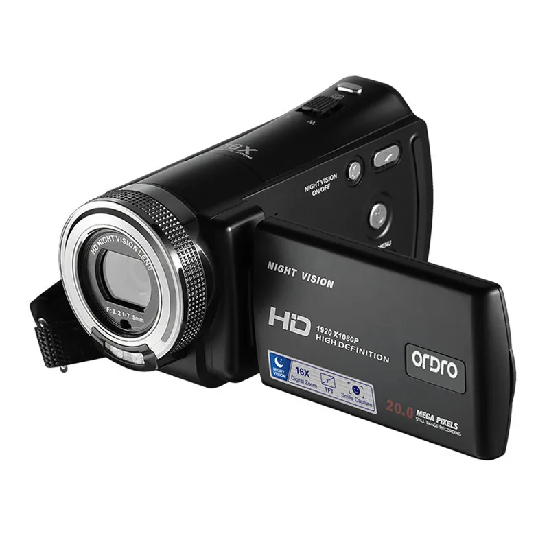 

ORDRO V12 HD Camcorder 1080P 16X Digital Zoom 20MP Infrared Night Vision Digital Video Camera Pause Function with 3.0inch LCD
