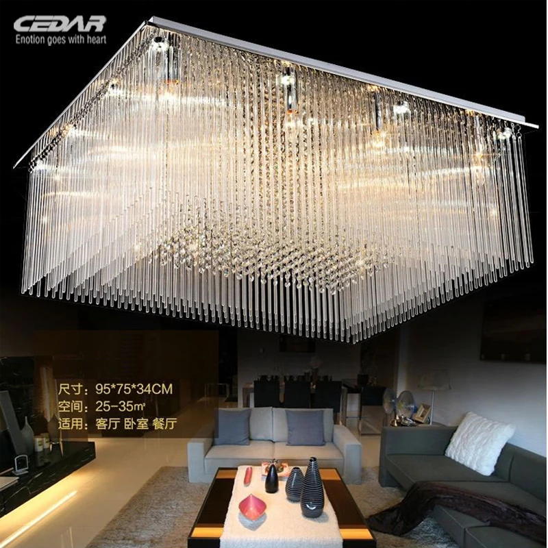 

New design LED ceiling light luxury crystal lamp modern ceiling lighting LED luminaire plafonnier for living room