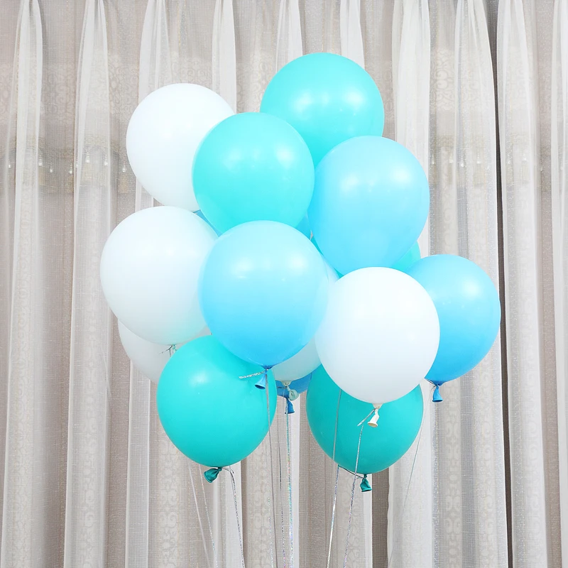 10pcs 10inch Tiffany Blue White Wedding Birthday Party Decoration