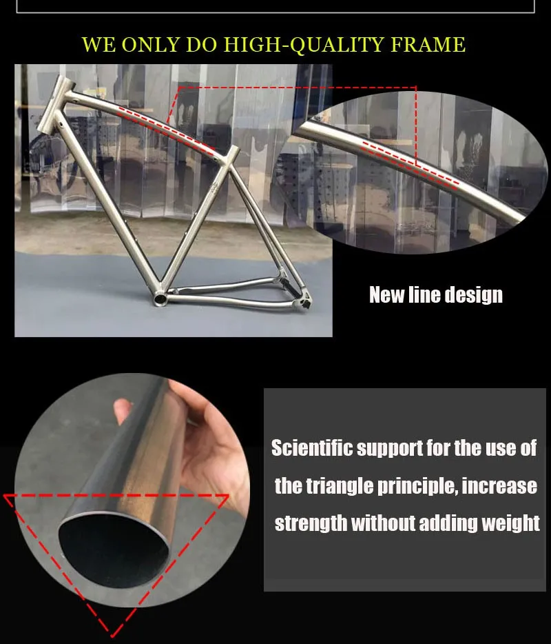 TiTo титановая новая рама для шоссейного велосипеда 700C титановая рама для шоссейного велосипеда с изогнутой верхней трубкой с внутренним корпусом переключения скоростей