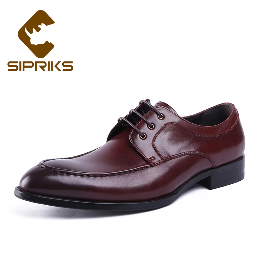 Couro Luxo Sapatas Genuíno Escritório Preto Vaca Chefe Dos Trabalho Preto Homens Casamento Sapatos Topsiders De Sociais Vestido marrom Festa Buesiness Sipriks XxFY0X