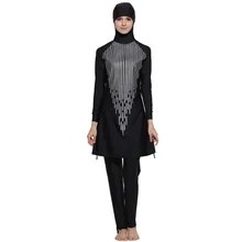 Для женщин с цветочным принтом скромные мусульманин купальники хиджаб Муслима Исламский купальник Спортивная одежда плюс Размеры бикини 4XL