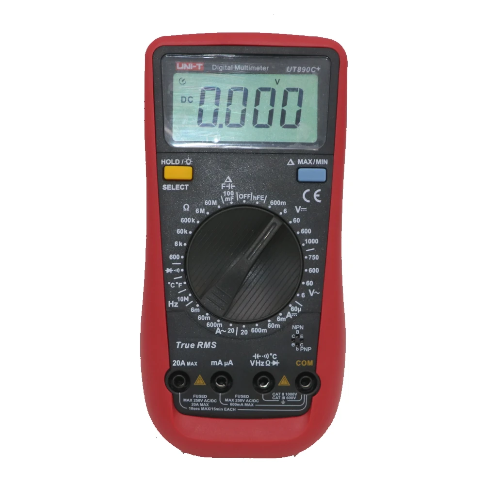 UNI T Цифровой мультиметр UT890C + True AC DC RMS с емкостью 100mF высокоточное измерение