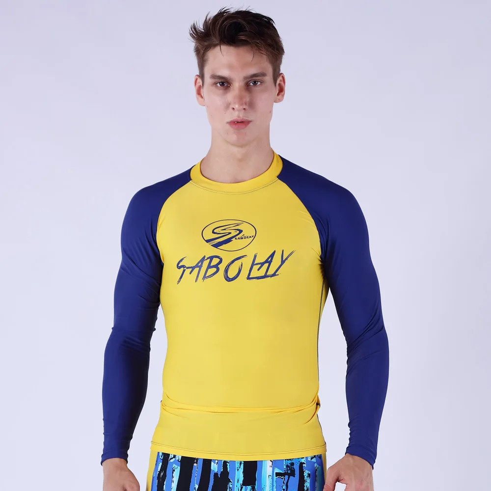 SABOLAY мужские и женские мягкие футболки для влюбленных с шортами с защитой от ультрафиолета, пляжный костюм для серфинга, Быстросохнущий эластичный костюм из лайкры - Цвет: NY614
