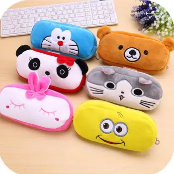 

500pcs/lot South Korean Creative Plush Stationery Bag For Girls And Boys, High Capacity Pen Bag Primary School Gift Pencil Box