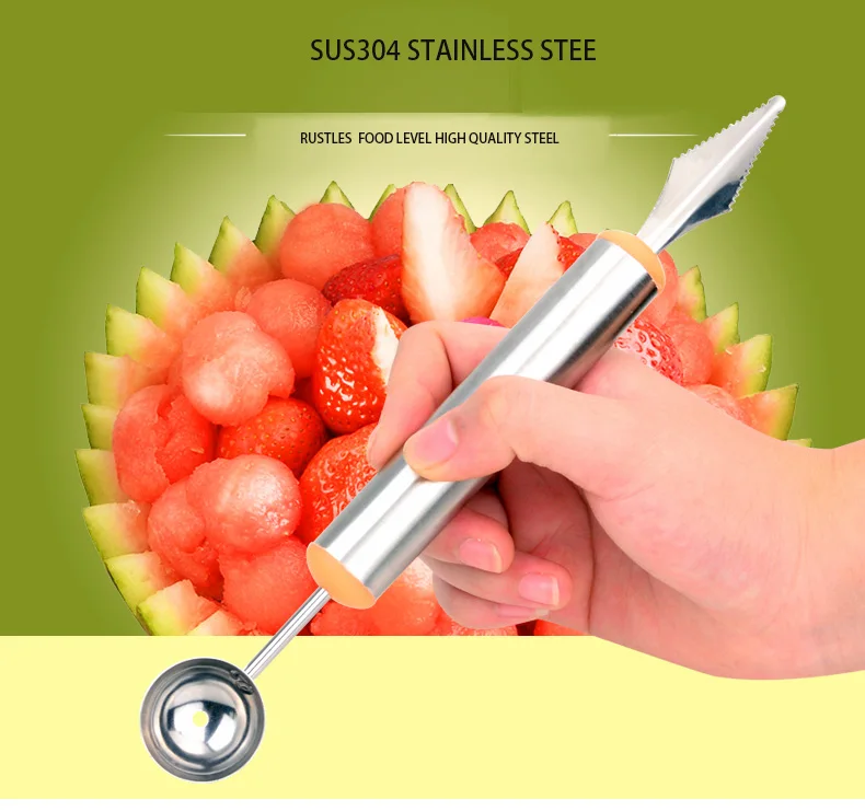 Creative fruit tool for sculpture & ballerer DIY fruit homemade kitchen helper Creative fruit tools for children Stainless steel (3)