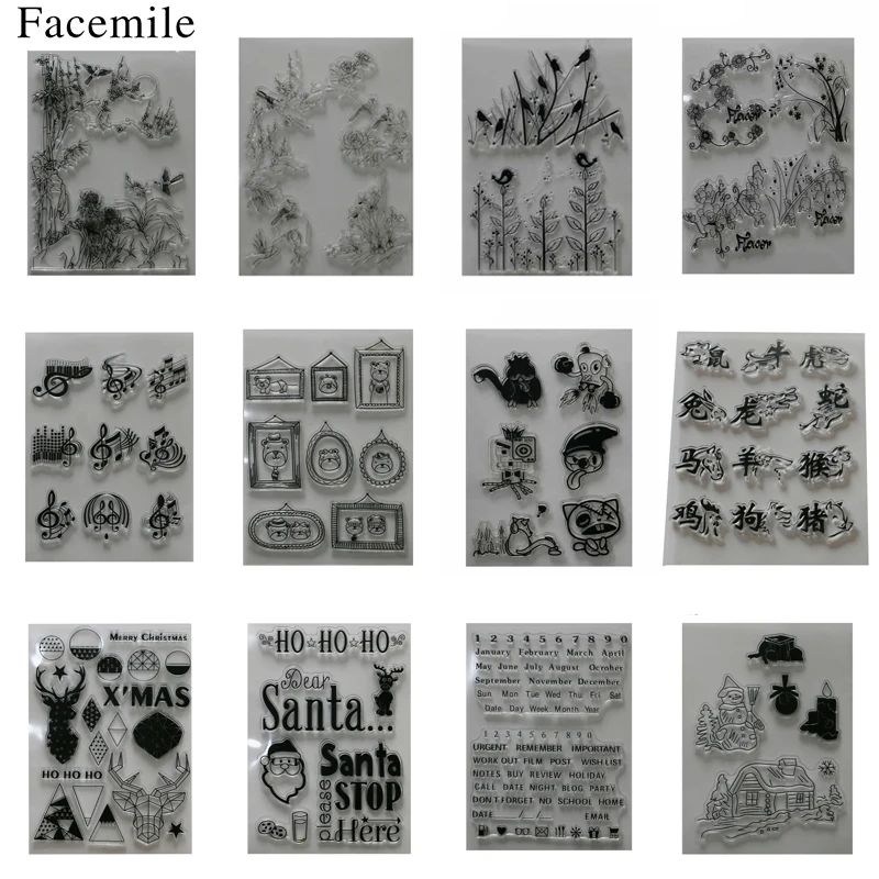 

New Arrival Silicone Clear Rubber Stamp For Alphabet Flower Transparent Sheet Cling Scrap Booking DIY Decorating Tool
