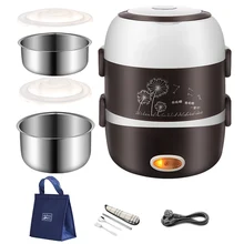 220 В портативный Электрический нагревательный Ланч-бокс из нержавеющей стали, контейнер для еды, термос для офиса, бэнто-бокс, пароварка для еды, Мини рисоварка
