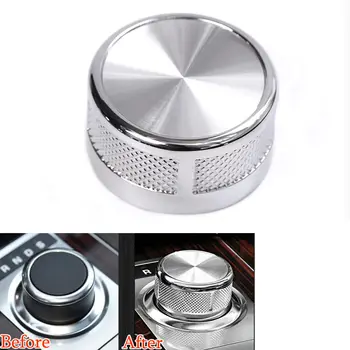

BBQ@FUKA Car Gear shift Knob Switch Button Silver Cover Trim Styling Sticker Fit For Range Rover Evoque 2011-2016