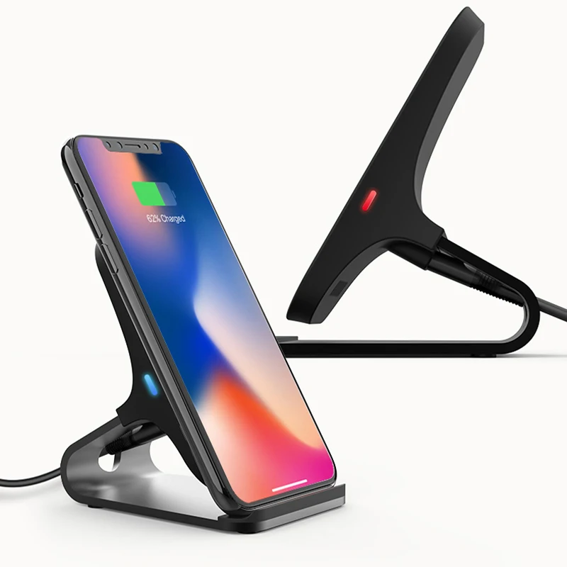 10 Вт QI беспроводные зарядные устройства для Iphone X 8 8Plus XS Max подставка телефона