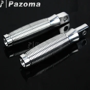 

Pazoma Silver Old School Motorcycle Footpeg Custom Footrest for Harley Bobber Chopper w/ 1/2" Clevis Footpeg Mounts