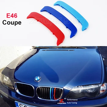 

Car M Front Grille Trim Strips Sport grill Cover Stickers For BMW 3 series E46 Coupe Convertible 318ci 320ci 325ci 330ci 323ci
