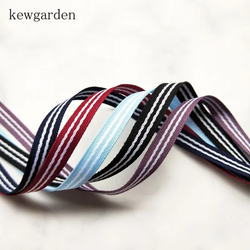 Kewgarden 10 мм крашеные атласные ленты в полоску вручную изготовленная лента для