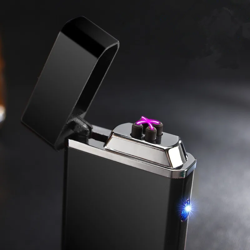 

Dual Arc USB Electronic Cigar Lighter Flamless Windproof Plasma Torch Lighter Smoker Cigarette Eencendedor Gadgets for Men Gifts