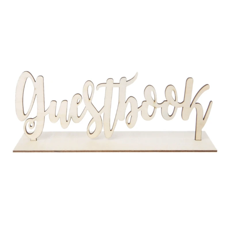 

Cute Wooden Guestbook Sign Wedding Decor Freestanding Sign Decoration DIY Gift-M14