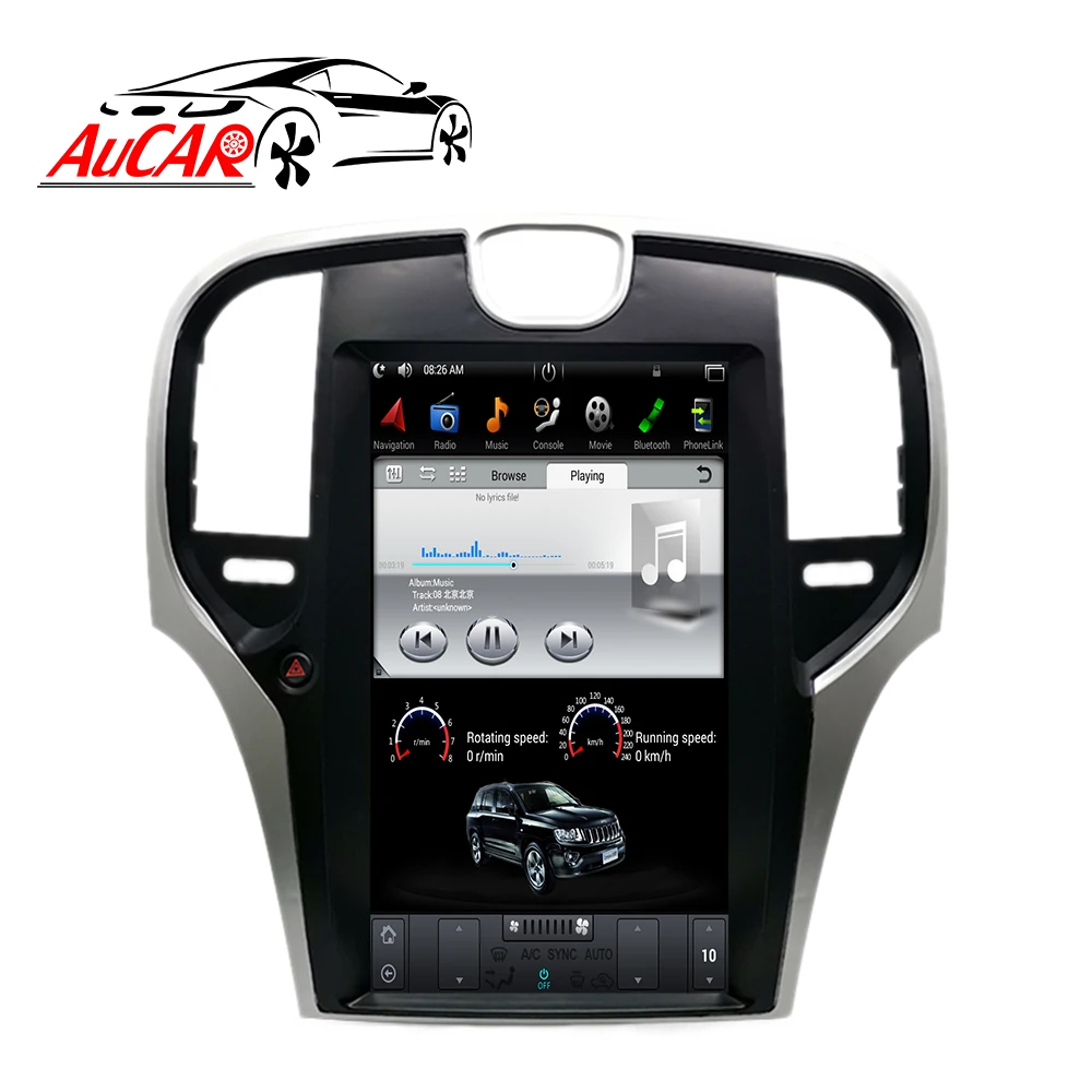 AuCAR Android Tesla вертикальное автомобильное радио для Chrysler 300C 2013-dvd-плеер gps Мультимедиа Навигация стерео сенсорный экран BT видео