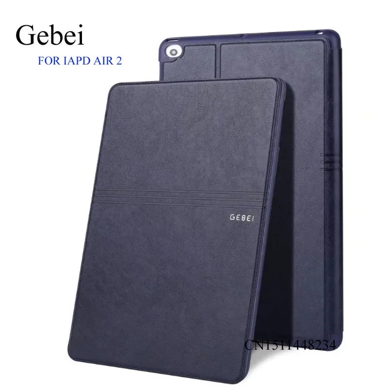 

for iPad air 2 Tablet Cover, Gebei luxury Ultra-thin cover, Leather Case, smart sleep / wake up cover for ipad 6 A1566 A1567