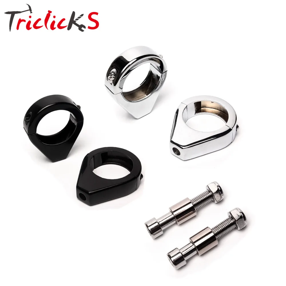 

Triclicks Chrome Black Turn Signal Mount Bracket 39mm 41mm 49mm Fork Relocation Clamp Indicator CNC Mounting Brackets For Harley