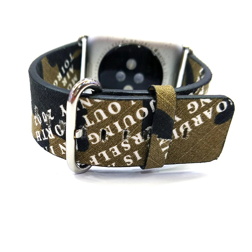

leather sports strap for Apple Watch 4/3 42MM 40MM comfortable pop alphabet with Iwatch 1/2 38mm 44mm accessories