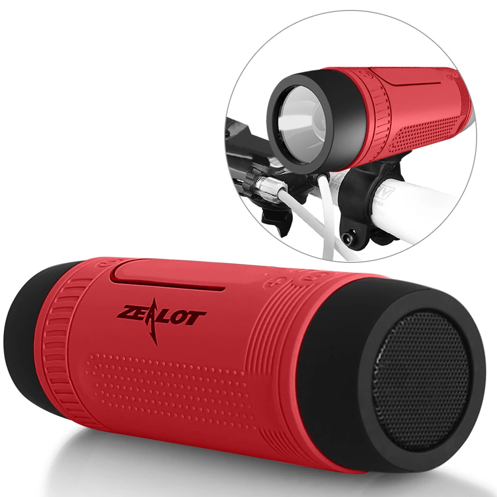 ZEALOT S1 Bluetooth Speaker Portable Outdoor Bicycle Subwoofer Bass Speakers Home Theater Party Speaker With Flashlight FM Radio