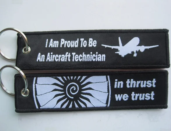 

I Am Proud To Be An Aircraft Technician In Thrust We Trust OEM Cloth Keyring with Your Deisgn