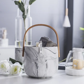 

Nordic marble storage tank restaurant knife and fork chopsticks tube creative kitchen ceramic food storage tank storage box
