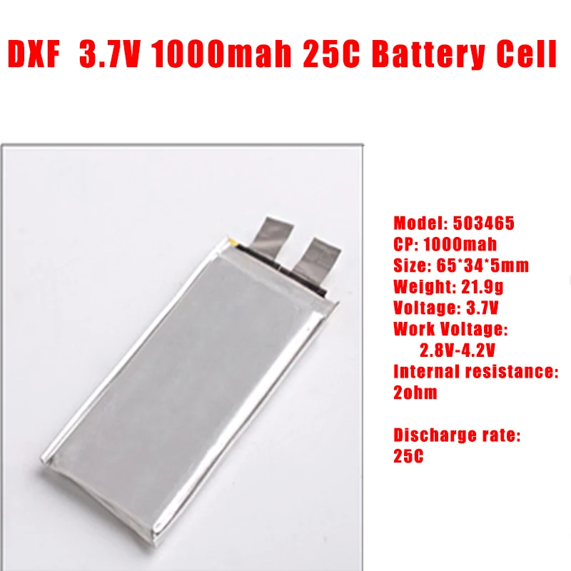 2017 DXF 3 7 V 1000mah 25C max60C перезаряжаемая литий полимерная батарея для вертолета