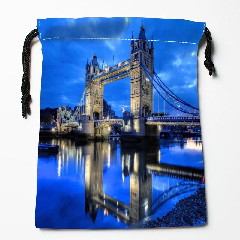 Best London Tower Bridge Drawstring Bags Custom Storage Printed Receive