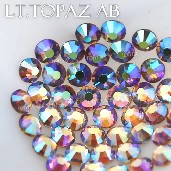 

Lt.Topaz AB all sizes SS3-SS30 Rhinestone manicure glitter for Nail Decoration non hotfix crystal on Nails spangles decor design