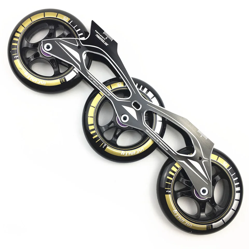 

260mm Frame & 3 * 110 mm 85A Powerslide Wheels & Bearings for Inline Speed Skating Skates Base for Adult Kids Men Skates DJ68