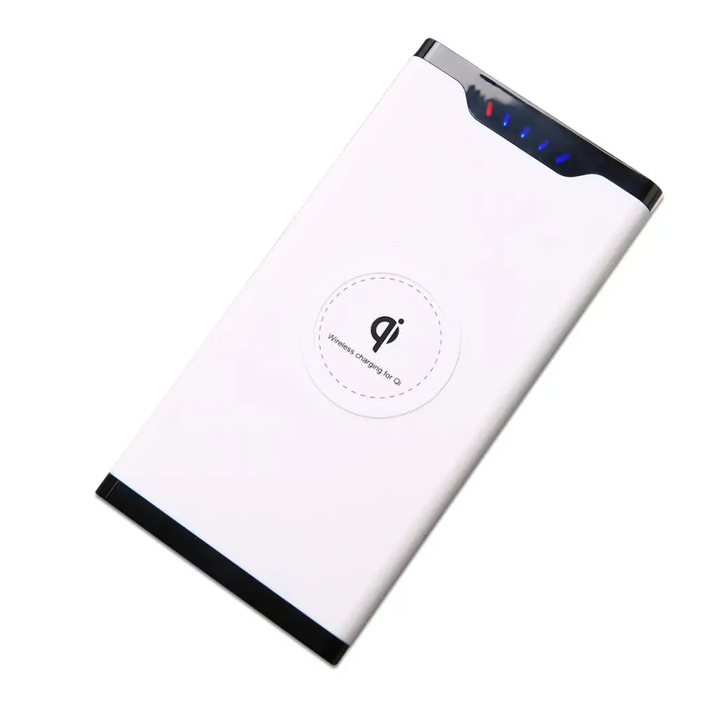 10000mah QI беспроводной блок питания зарядного устройства для Xiaomi iphone беспроводной зарядки Банк питания Универсальный телефон Смарт зарядное устройство - Цвет: white