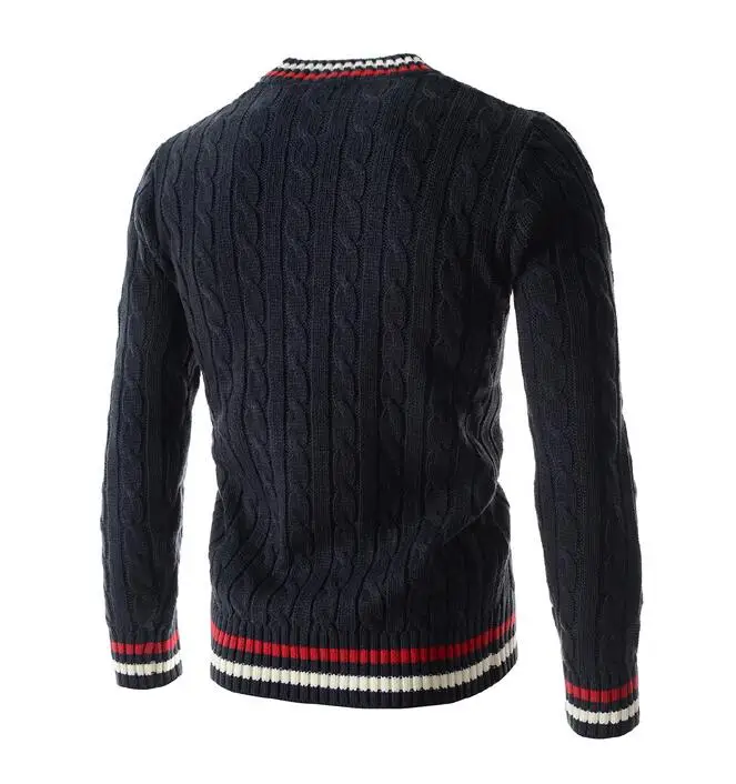 Для мужчин пуловер свитер с v-образным вырезом Для мужчин S рубашка с длинными рукавами натуральный хлопок теплая Повседневное Slim Fit