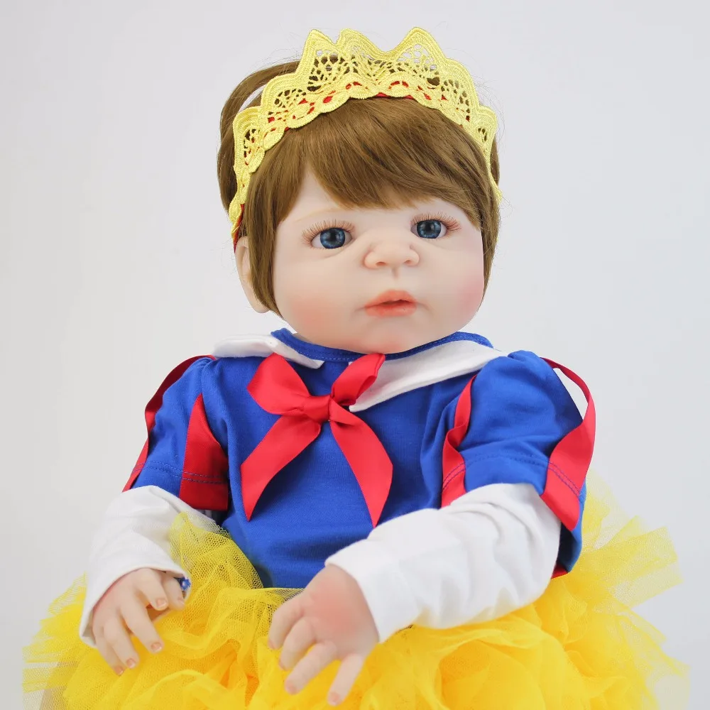 55 см полный силиконовые возрождается детские игрушки куклы реалистичные виниловые новорожденных сладкая принцесса для малышей Bebe мода