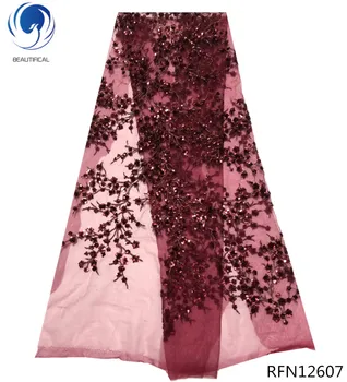 

BEAUTIFICAL african french lace fabric gold lace fabrics high quality 2018 sequin lace 5yards/piece embroidered fabric RFN126