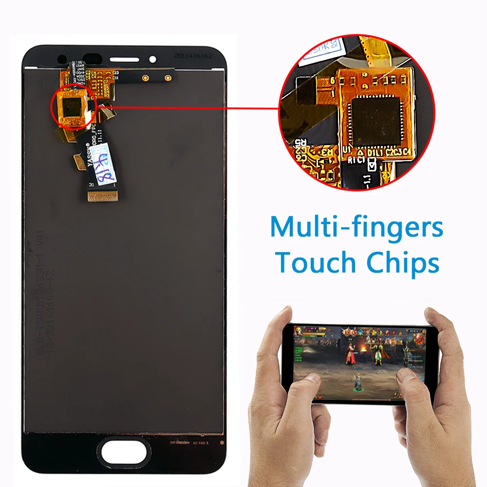 AAA 5 0 дюймовый ЖК дисплей для Meizu M3S Meilan 3S олеофобное покрытие 10 Touchs дигитайзер