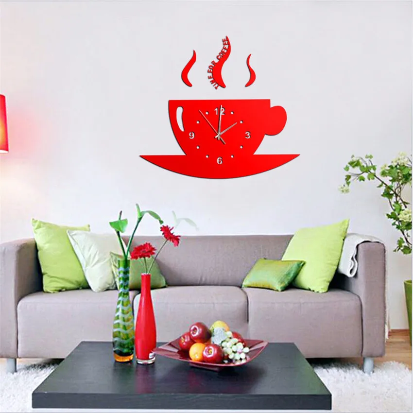 3D modern design  mirror silent new wall clock self adhesive  wall clock kitchen  quartz watch sticker watches home decor klok   (6)