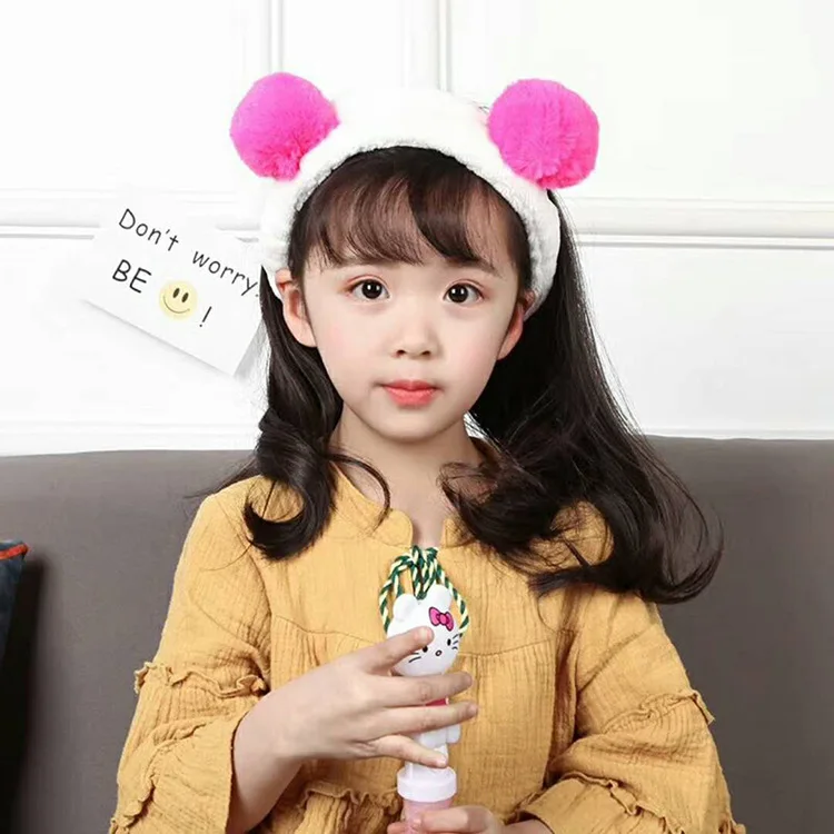 kids infant child girls and Mom elastic ribbon headband Double ball headwrap hair bands Korea Style Accessories For Party (6)