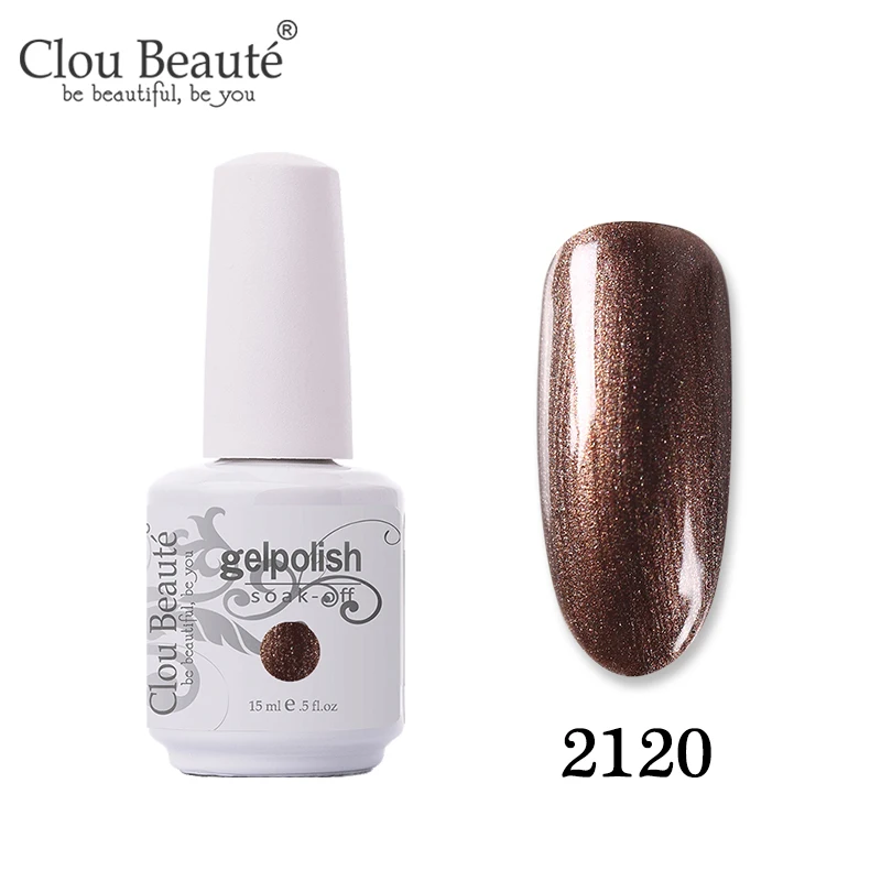Clou Beaute Gellak UV 15 мл полуперманентный лак для ногтей гель основа и верхнее покрытие замочить от ногтей Живопись гель лак для ногтей - Цвет: 2120