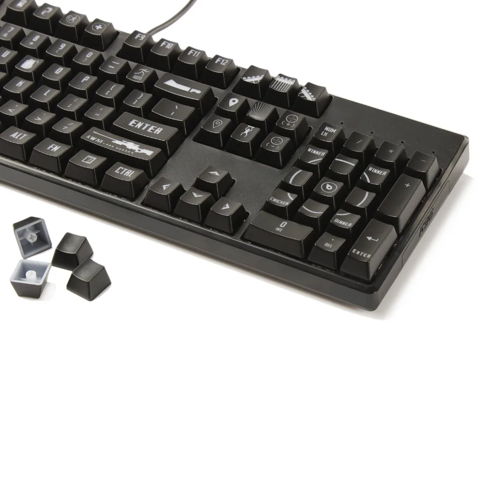 YMDK Battlegrounds ABS новинка 61 87 108 1,5 мм толщина блеск через Keycap только набор ключей для Mx механическая клавиатура