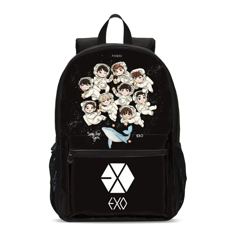 

Backpacks For Girls Fashion Cool Korea Group EXO 3D Printing Bookbag School Bag Teenage Children Travel Backpack Mochila Escolar