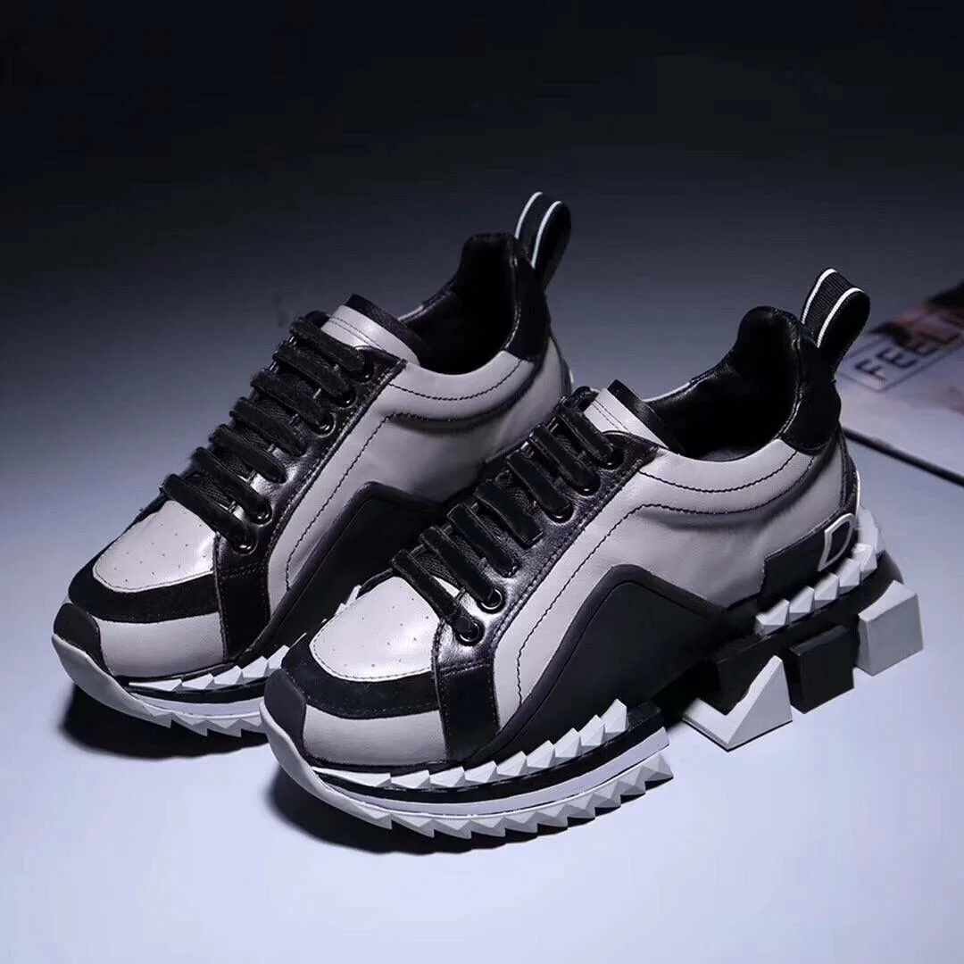 Fondo Grueso Marca 7 Deporte Con 10 5 8 Papá Cuero Las De Mujer Zapatos Super 1 Pisos Cordones Casuales Lujo 4 Mujeres 2019 9 Multicolor 2 La Zapatillas 6 3 Rey qwxxpvPt