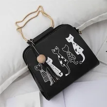 Animal bolso del mensajero bolsos de las mujeres patrón del conejo del gato del hombro crossbody bolso carteras y Bolsos De Mujer bolsa feminina C