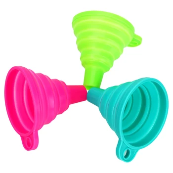 

Kitchen Cozinha Cooking Tools Gadgets Collapsible Style Funnel Mini Silicone Foldable Funnels Protable Foldable Hopper
