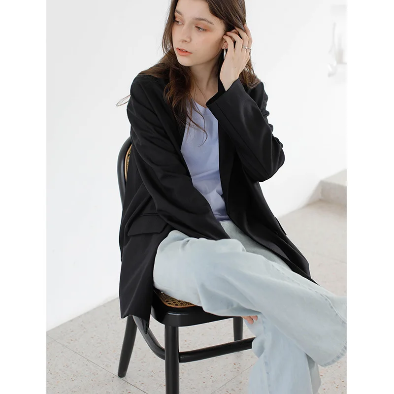 Loose Simple Vertical Weight and Texture Small Suit Jacket Women Spring Han Version Leisure Suit 2019 Women Jackets and Coats