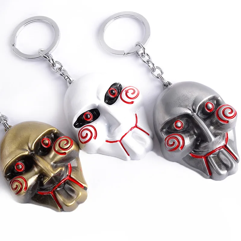 

MQCHUN Horror Movie Jewelry Saw Mask Metal Alloy Key Chain Keyring Souvenirs For Men Gift Car Key Holder Cosplay Party Gift