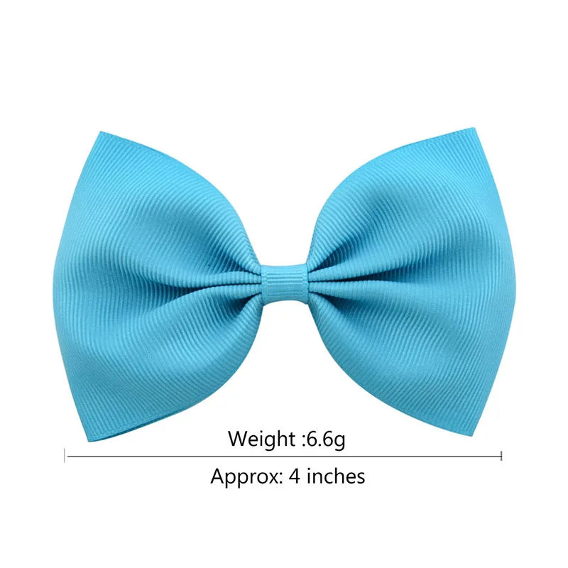 4 Inches Hairpin Headwear Solid Boutique Grosgrain Ribbon Girl Small Bow Elastic Hair Tie Clip Band Bow DIY Hair Accessories 841