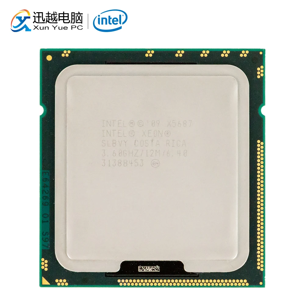 Intel Xeon X5687 настольный процессор четырехъядерный 3,6 ГГц 12 МБ кэш L3 6,4 GT/s QPI LGA 1366 SLBVY 5687 сервер используемый ЦП